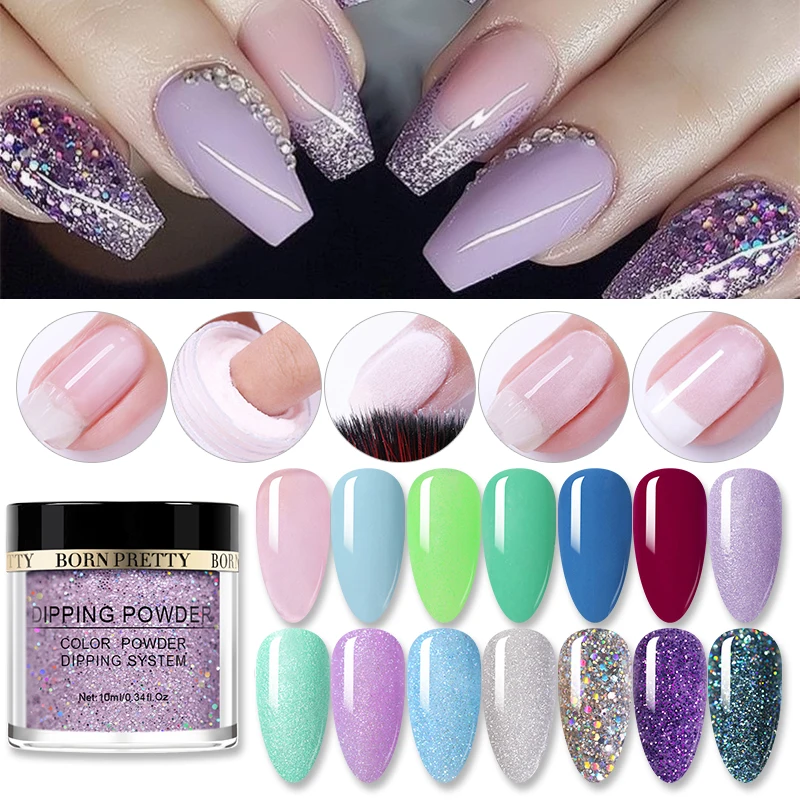 

BORN PRETTY 10ml Dipping Nail Powder Pearl Gradient Color Nail Art Dust Glitter Powder Decoration Dipping System Natural Dry