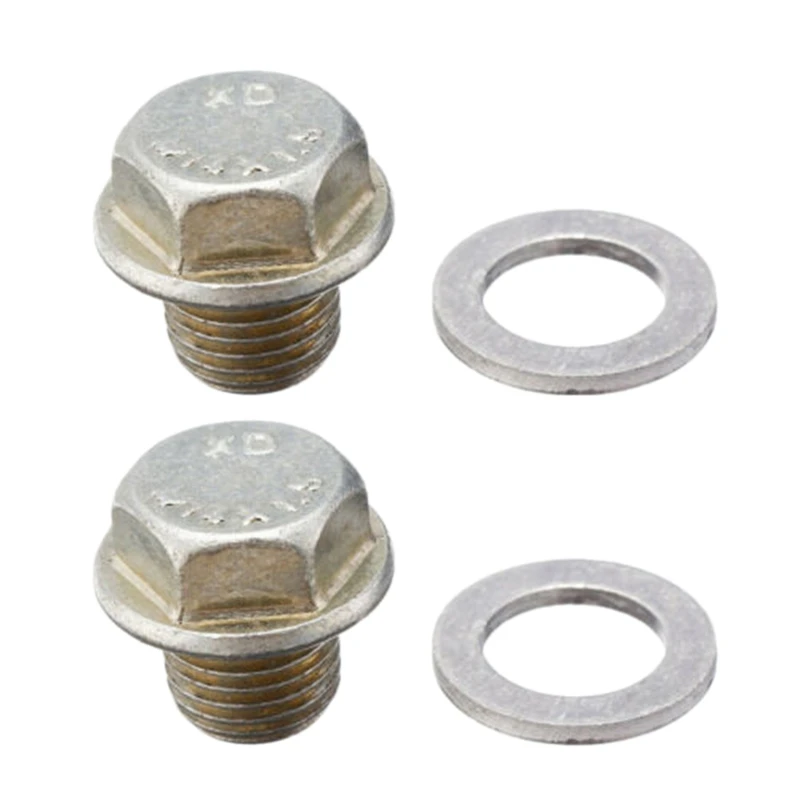 2pcs Oil Pan Drain Bolt Plug With Washer For Acura Honda Accord Civic