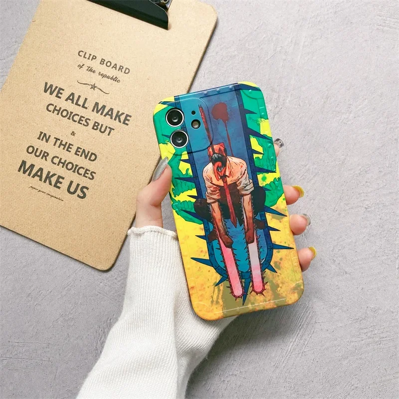 best iphone 13 pro max case Cute Cartoon Chainsaw Man Pattern Phone Case For IPhone 13 12 Pro Max 11 X XS XR XSMAX SE2020 7 8 Plus Shockproof Silicone Cover best case for iphone 13 pro max