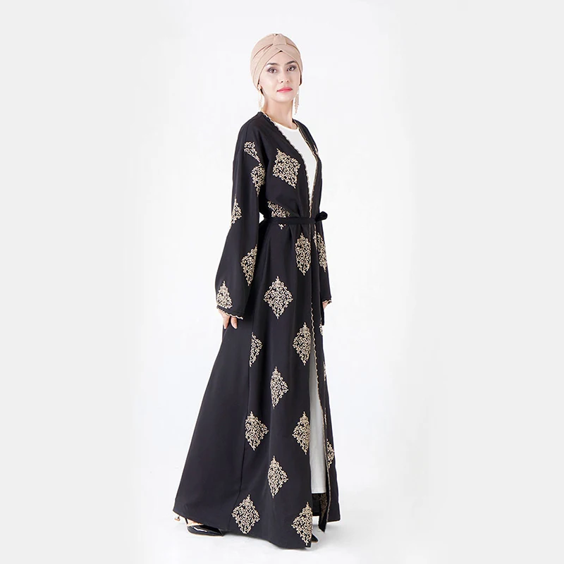 Открытый абайя кимоно турецкий мусульманский хиджаб платье Кафтан Дубай Абая для женщин Кафтан халат Тюрк молитва Исламская одежда Kleding