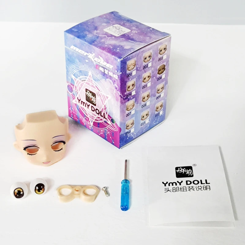 Ymy Body Replacement Face Plates Open Eyes Movable Eyes For Gsc Clay Man Ob11 Head Split Gsc Doll Face 1/12bjd Doll Accessories 6