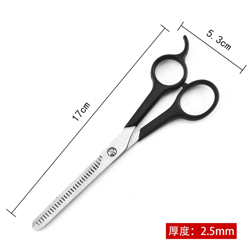 Stainless Steel Black And White with Pattern Hair Scissors Double Teeth Thinning Scissors Profession Hairdressing Scissors Custo