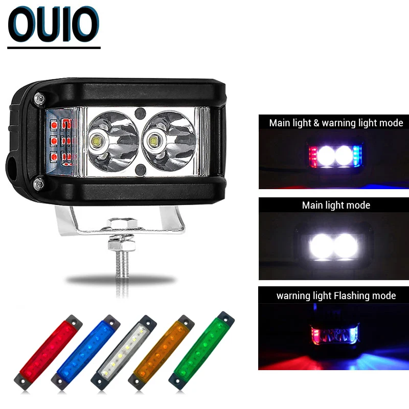 

20W Flash Light LED Work Light Bar 4x4 Car ATV Truck Motorcycle Warning Strobe Turn Blue Red White Green Light Bar Signal Lamp