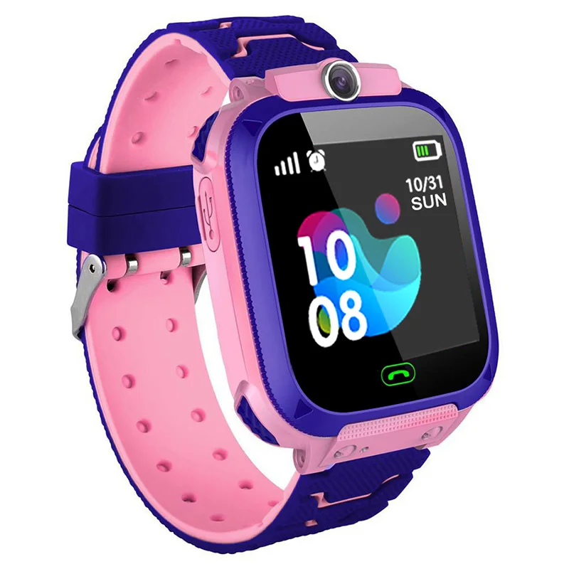 S12 для детей водонепроницаемые Смарт-часы для детей LBS трекер умные часы SOS Вызов анти потеря монитор детские часы для мальчиков/девочек - Цвет: Pink Not Waterproof