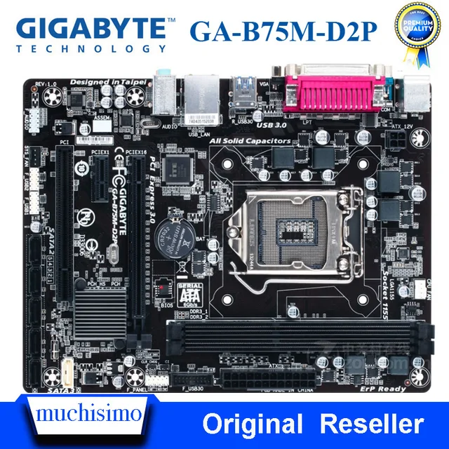 $US $51.94  LGA 1155 Gigabyte GA-B75M-D2P Desktop Motherboard B75M-D2P B75 LGA 1155 i7 i5 i3 DDR3 16G SATA3 USB