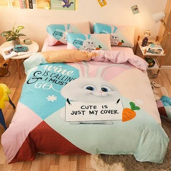 

Students Cartoon Cute Bedding Set Animal Pattern Duvet Cover Sheet Pillow Cases Four Pieces Set For 1.5m/1.8m Bed L12