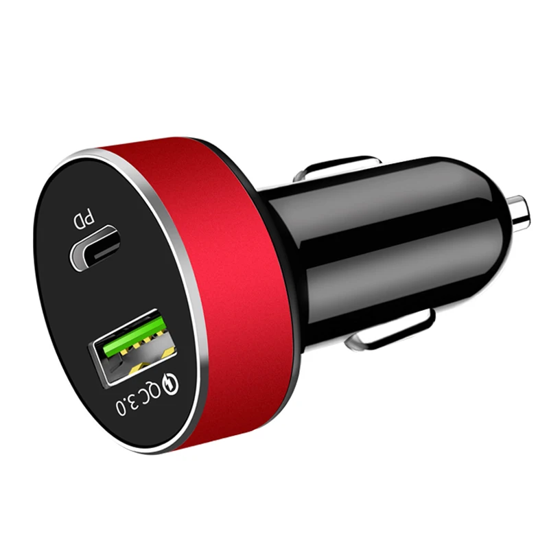 Red 1pc Автомобильное зарядное устройство USB type C, разветвитель для прикуривателя QC 3,0, разъем для быстрой зарядки телефона type C, порт для зарядки, адаптер питания, аксессуары - Название цвета: Red 1pc