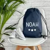 Personalized White Text With Star PE Swimming Bag Custom Your Name Kids School Sport Bag Childrens Waterproof Drawstring Bag 1