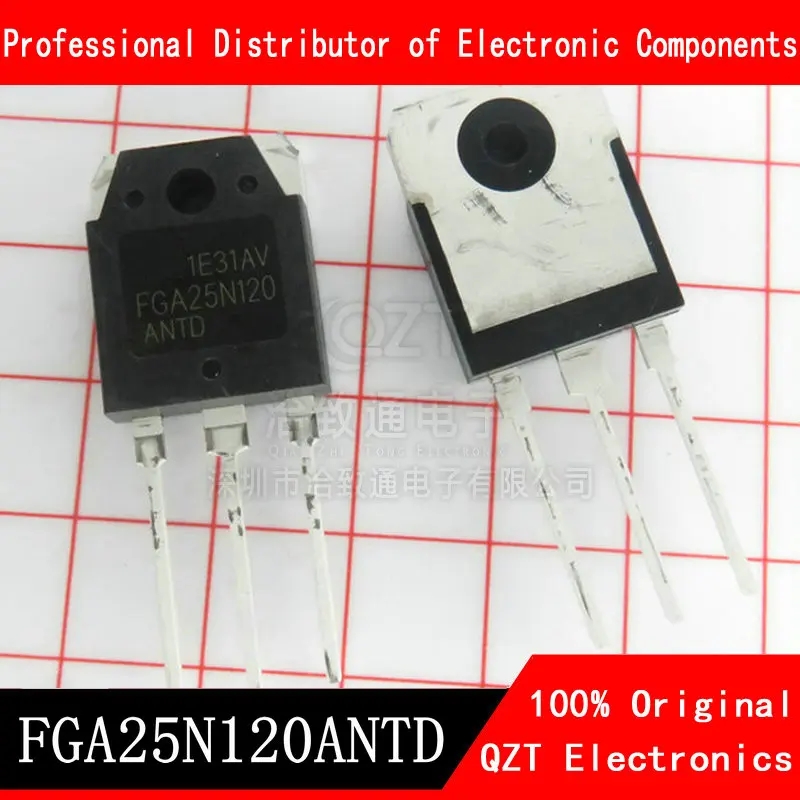 5pcs/lot FGA25N120ANTD FGA25N120 25N120 TO-3P 1200V NPT Trench IGBT FGA25N120ANTDTU new and original 5pcs original k40t1202 ikw40n120t2 igbt trench 1200v 75a 480w through hole pg to247 3 low switch loss application motor control