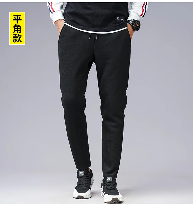 Уличные брюки мужские Зимние флисовые теплые брюки для бега модные повседневные утолщенные Спортивные штаны мужская брендовая спортивная одежда M-5XL размера плюс - Цвет: black