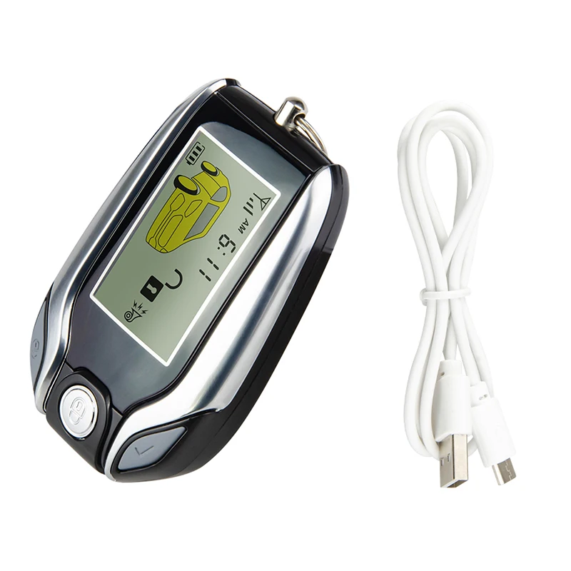 Alarma De Coche EASYGUARD EC202 De 2 Vías Con Pantalla LCD - Arranque Remoto, Sensor Microondas, Compatible 12V