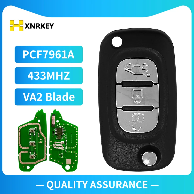 XNRKEY 3 BTN 433 МГц PCF7961A ID46 откидной дистанционный ключ для Renault Clio III Kangoo Master Modus Twingo