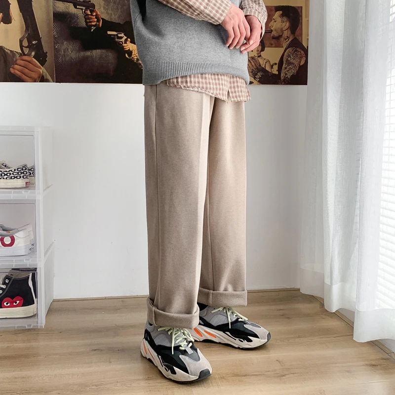 Men's trousers autumn winter slimming solid color new slimming slacks loose casual fashion personality youth men's wear