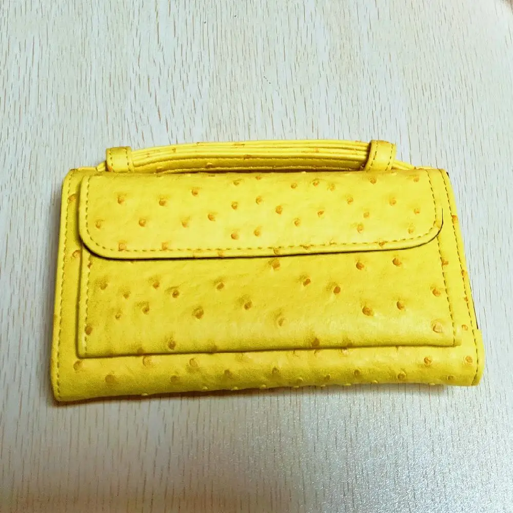 Лидер продаж женские Страусиные кошельки пикантные цветные для карт Женский