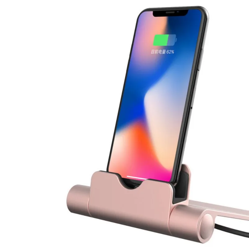 2 Телефон зарядная подставка USB быстрое зарядное устройство док-станция держатель для IPhone/Android телефон с зарядным штекером Micro-USB/type-C - Тип штекера: 2