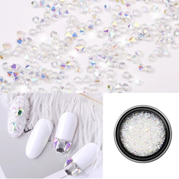 

RIKONKA 1 Box Mini Shiny Nail Rhinestones DIY Holographic Laser 3D Nail art Nail Decorations New Arrival