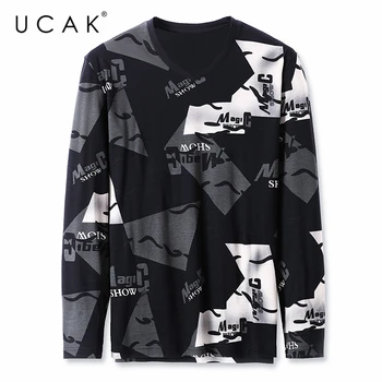 

UCAK Brand Man Hoodies Long Sleeve 100% Cotton Hoodie Spring Autumn Tops Streetwear Sweatshirt Harajuku Striped Hoodie Men U7013