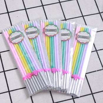 

New Threaded Birthday Candles 8pcs Colored Threaded Long Rod Birthday Cake Candles Smokeless Slim Candles