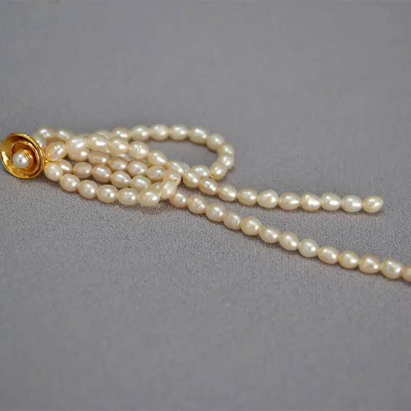 Natural Freshwater Pearl Dangle Earrings Cluster Gold Statement Wedding Party Vintage Jewelry for Women Girls