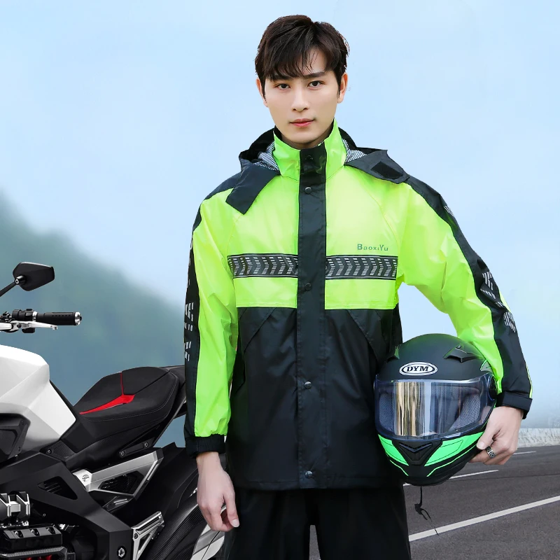 

Electric Car Raincoats Reflective Cycling Split Sports Raincoat Fashion Rainstorm Poncho Pluie Motorcycle Rain Suit DI50YY