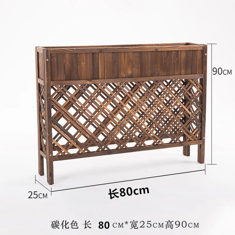 90height25width Уличные Цветочные коробки, антикоррозийные деревянные решетки из цельного дерева, Цветочная стойка, перегородка, цветочный паз, бамбуковый забор, забор, цветочный горшок, рама - Цвет: 90height25width