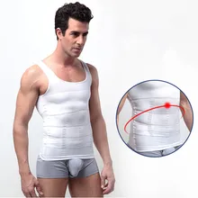 Тонкий жилет Мужская формирующая одежда для тела без Рукавов Талии Тренажер для контроля живота Формирователи для тела мужские черные белые Корректирующее белье s-xxl