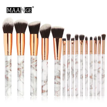 

MAANGE 15 Marble Brush Set for Beginners makeup brush set blending brush