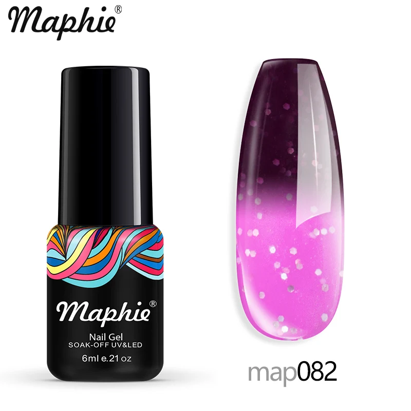 map082 Maphie УФ-Гель-лак замачиваемый УФ/светодиодный Гель-лак для ногтей долговечный светодиодный Гель-лак для ногтей термальный гель для изменения цвета ногтей 98 цветов - Цвет: map082