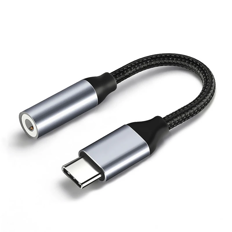 Type-C до 3,5 мм кабель для наушников адаптер usb 3,1 type C USB-C штекер 3,5 AUX аудио разъем для samsung huawei P30 Pro Xiaomi - Цвет: Black