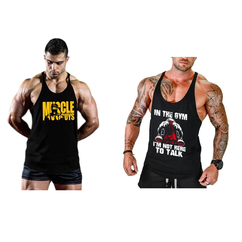 2x Muscleguys, одежда для бодибилдинга, мужские майки для тренажерного зала, мужские майки без рукавов, одежда для фитнеса, хлопковая одежда для тренировок