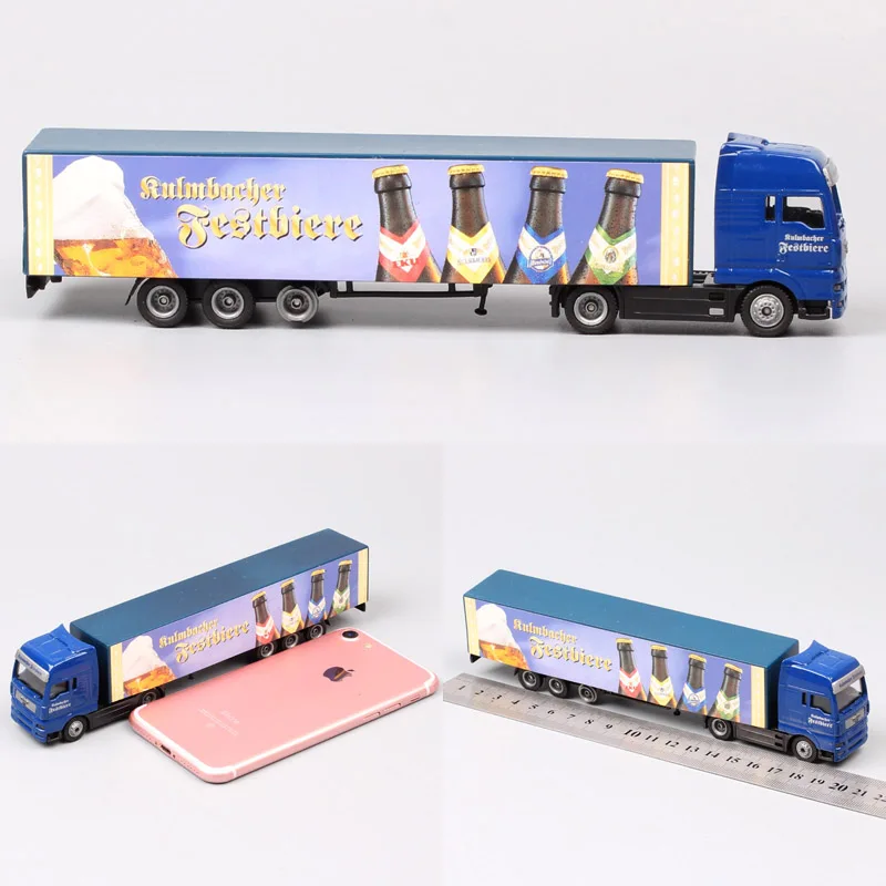 1/87 Scale Mini Small Germany Advertising AD Media container Cargo trailer tow Truck Diecasts& Toy Vehicles model Cars souvenir - Цвет: Красный