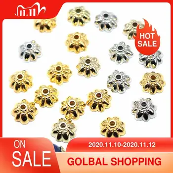 

8mm Beads Cap CCB Plastic Needlework Silver plated CCB bead caps For Handmade Jewelry DIY Making Finding
