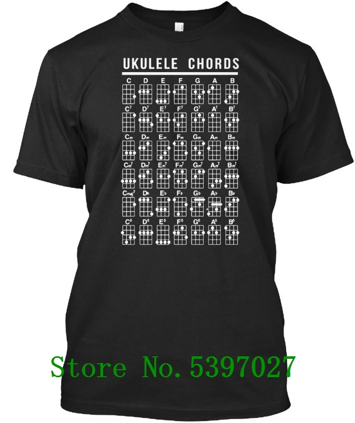 

2020 Flash cotton Custom Crew Neck Cheap Ukulele Chords Print T Shirts Slim Fit Print Fitness tee shirt Clothes t shirt