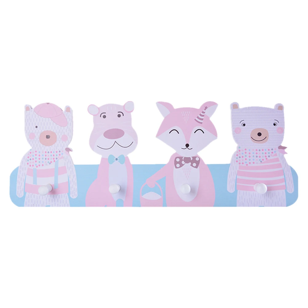 Easy Install Hanging Decoration Wide Use Kids Room Clothes Hook Multifunction Cartoon Bedroom Bathroom Wooden Home Wall Mount