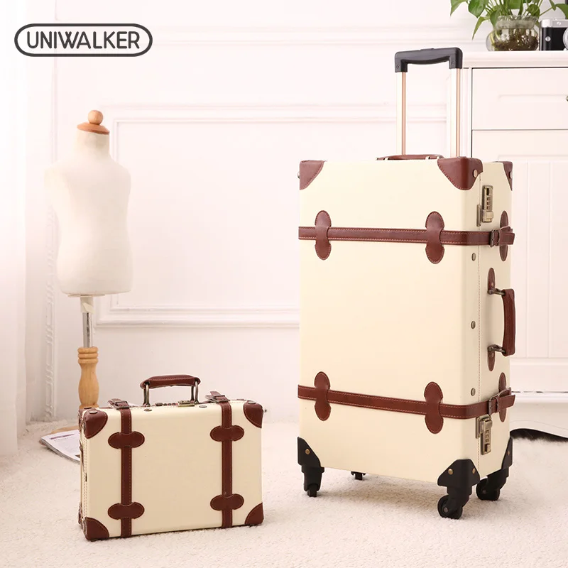 UNIWALKER 12 "20" 22 "24" 26 "Винтаж чемодан Дорожный чемодан, устойчивый к царапинам прокатки багажные сумки 20 вести чемодан