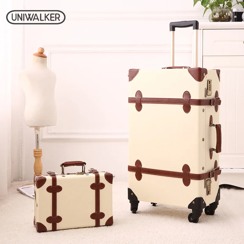 Винтажный Дорожный чемодан UNIWALKER на колесиках 12 20 22 24 26 дюймов устойчивый к