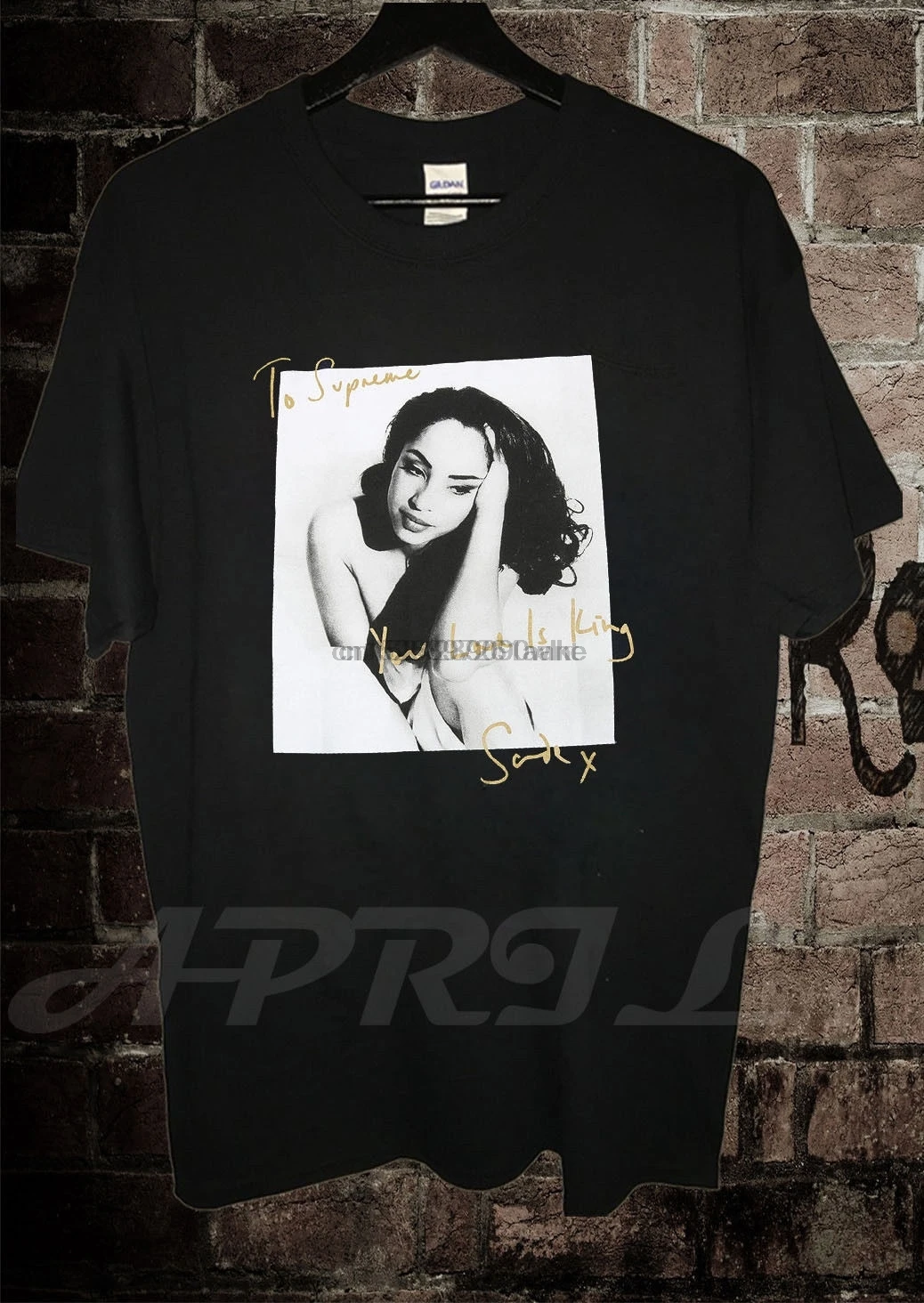 

17ss Sade Tee Character Singer T-shirt Round Neck Short Sleeve Black