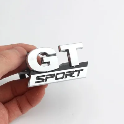 Новая наклейка для стайлинга автомобиля ABS Chrome GT SPORT значок на переднюю решетку