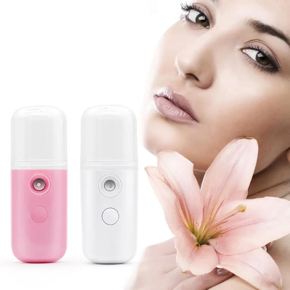Female Easy To Carry Large Spray Nano Spray Water Meter Steam Face Cold Spray Portable Beauty Instrument Humidifier