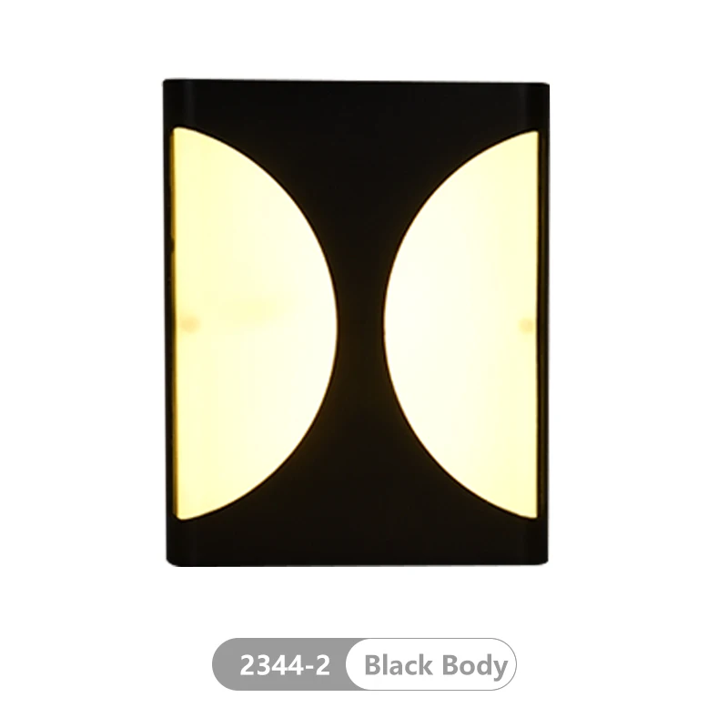 K-2344-2 Black Body Крытый открытый светодиодный настенный светильник ing 18 Вт пластиковый водонепроницаемый крыльцо светодиодный настенный светильник садовый светильник прикроватный светильник для ванной комнаты - Испускаемый цвет: K-2344-2 Black Body