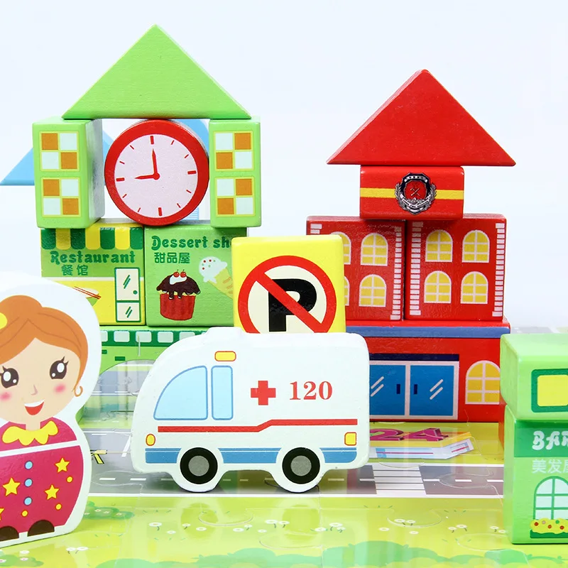 

(Mining) Clever Carpenter Children Toy Building Blocks 160 Grain with Numbers Lettered Learning Cognitive Multi-functional Woode