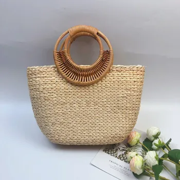 

handbag Women Vintage Straw Bag Casual Wild Vacation Simple Weave Handbag Casual Tote Bags sac ladies handbag tigernu ozuko