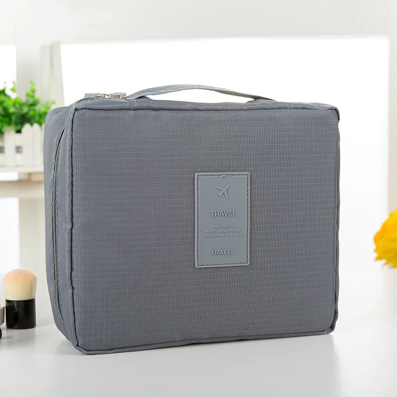 Multifunction Travel Cosmetic Bag Women Makeup Bags Toiletries Organizer Waterproof Female Storage Make Up Cases Wholesale - Цвет: Gray