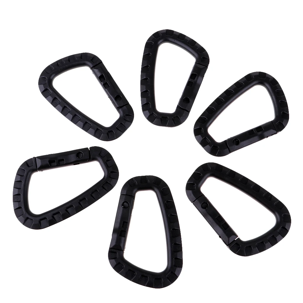 Tactical Gear Carabiner Keychain Hard Polymer D Lock Backpack Clips