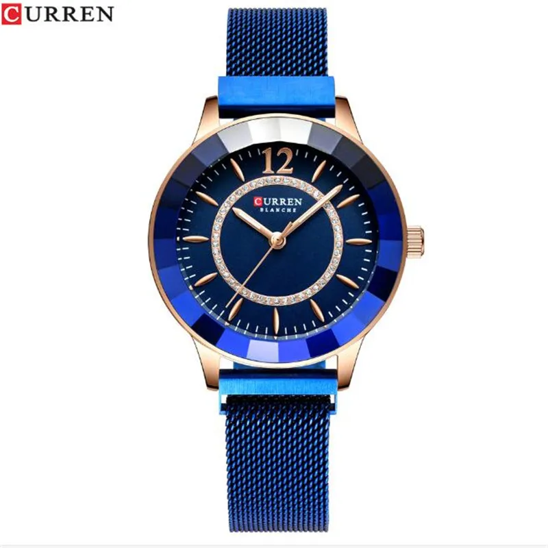 CURREN брендовые очаровательные Стразы кварцевые часы модные дизайнерские часы женские часы из нержавеющей стали наручные часы женские роскошные часы