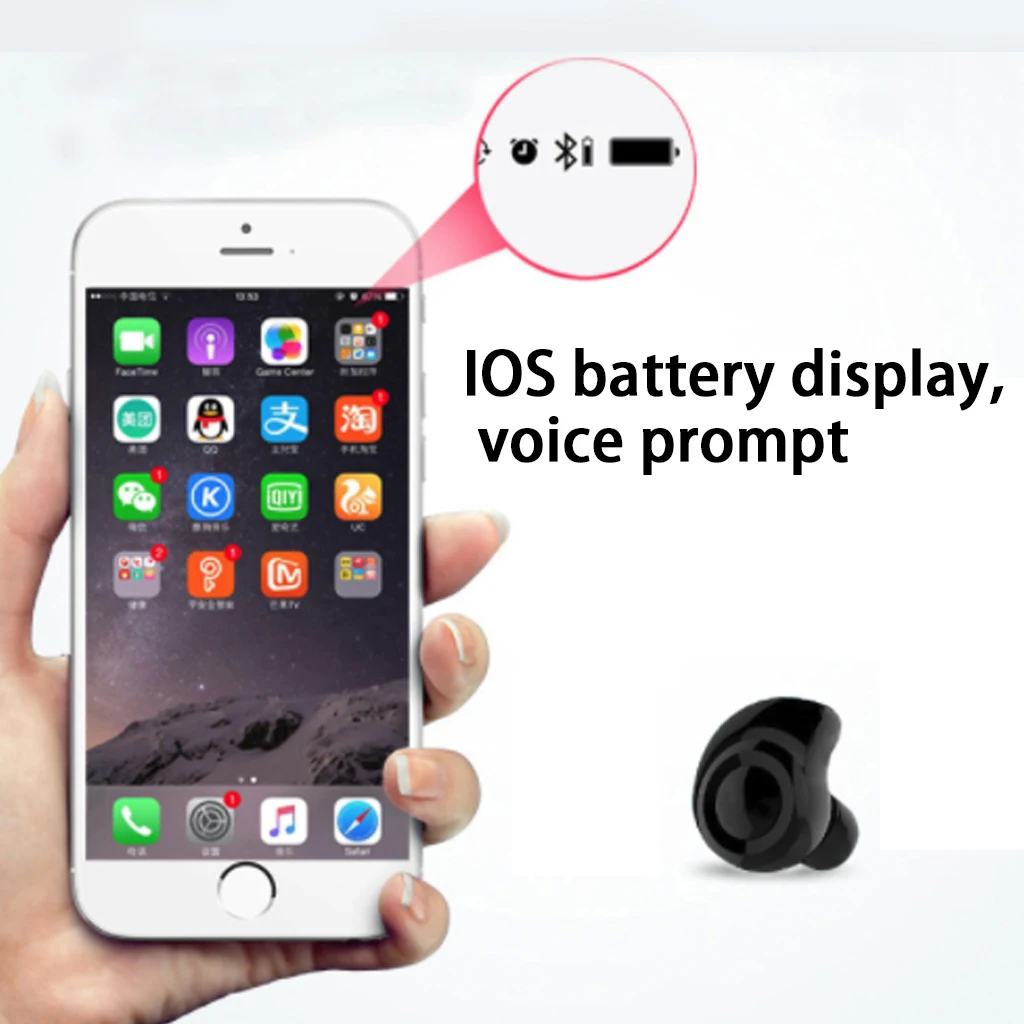 Mini Sports Wireless Bluetooth Earphone Stealth Stereo Earbuds Handsfree Headset Earpieces with Mic for iPhone Samsung