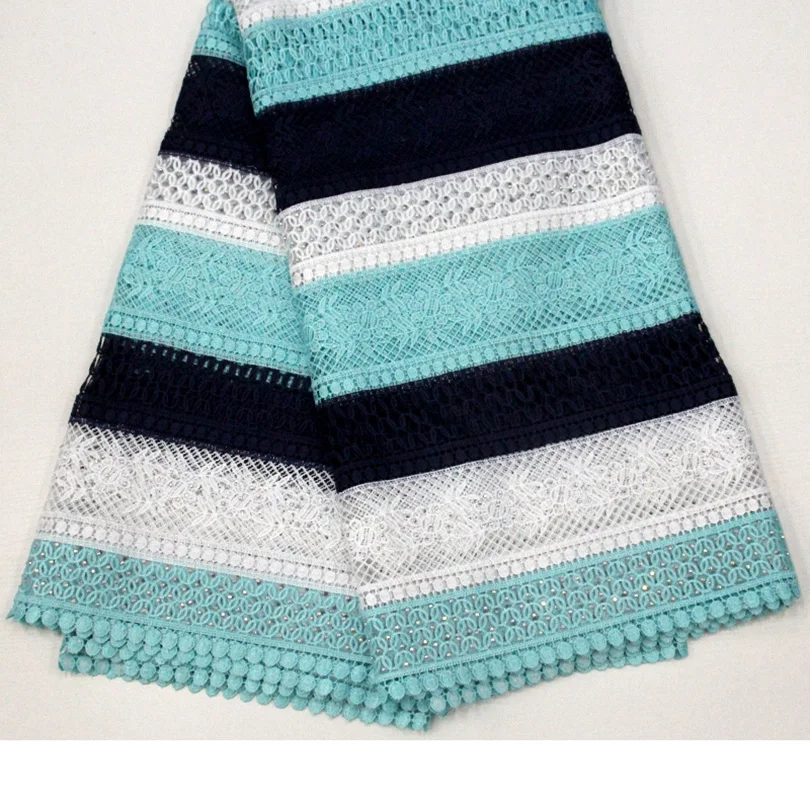 

2020 New Stripe Design Mesh French Lace Fabric Stones Laces Nigerian Wedding Asoebi Styles Lace Fabric