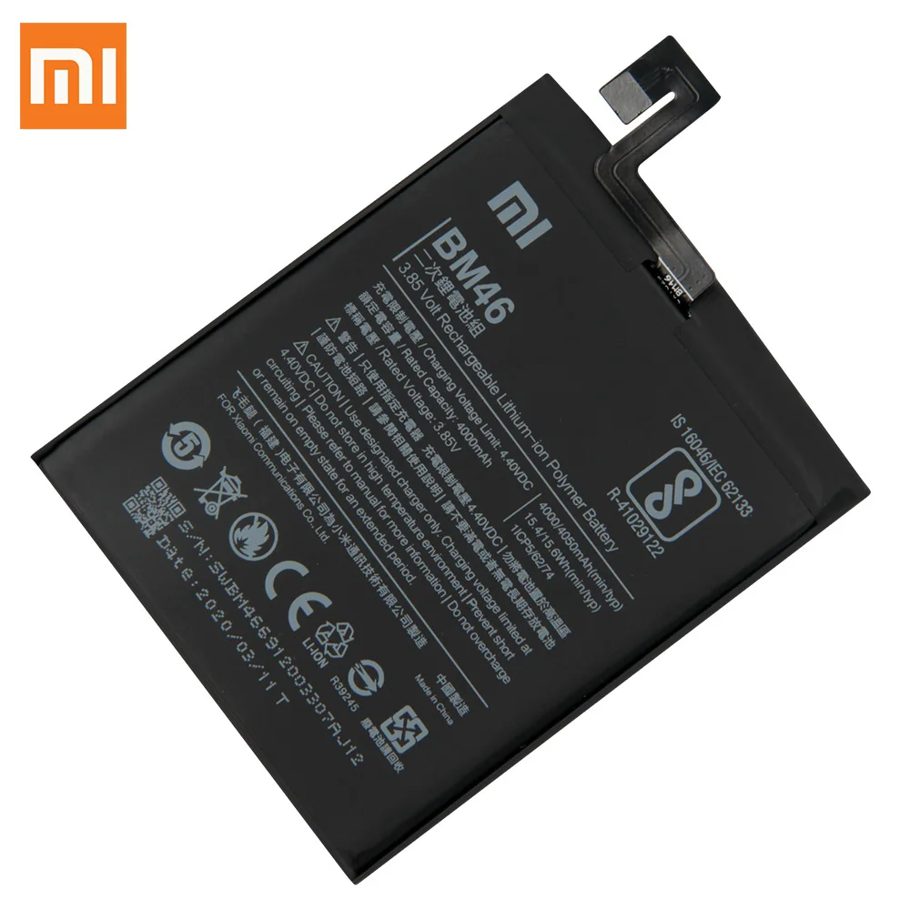 Аккумулятор для телефона XIAOMI BM46 Xiaomi Redmi Note 3 Pro 3S 3X 4X pro 2 5A Mi 5X A1 BM47 BN31 BM45|Аккумуляторы
