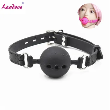 3 Sizes Safety Silicone Open Mouth Gag Ball Bondage Restraints Sex Toys For Women Slave Gag With Open Holes For Couples SP0092 1