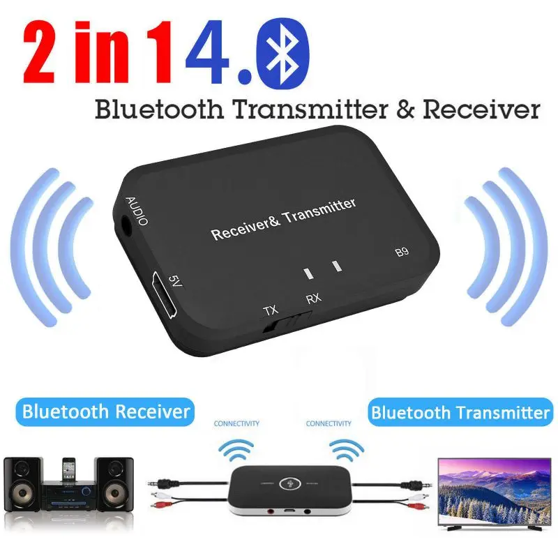 2в1 беспроводной bluetooth-адаптер передатчик+ аудио приемник 3,5 мм передатчик и приемник встроенный аккумулятор 300 мАч